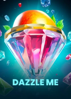 TrueWin online casino Dazzle Me slot game card poster by NetEnt